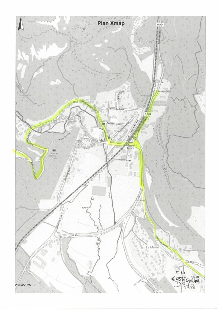 image : plan du circuit de la course cycliste l'Aindinoise 2025