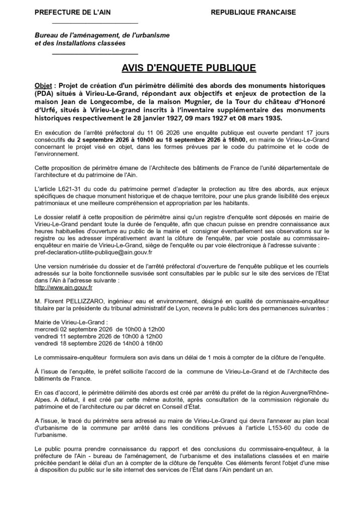 image : avis enquête publique création d'un périmètre délimité des abords des monuments historiques de la commune
